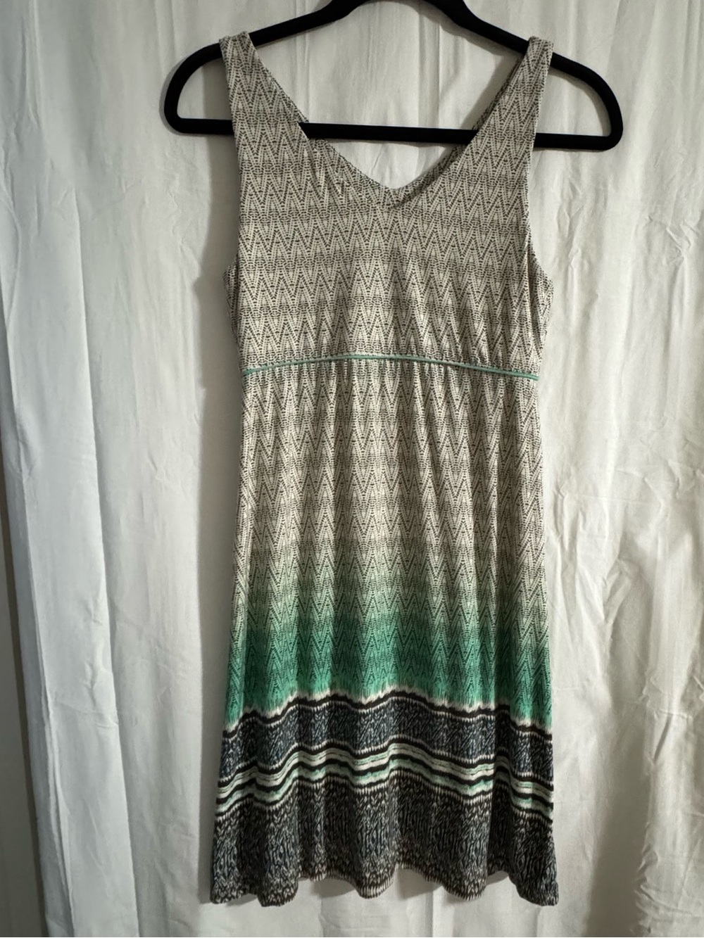 Athleta Santorini V-Neck Dress | Catalina Green‎ Ombre Stripe | Size S
